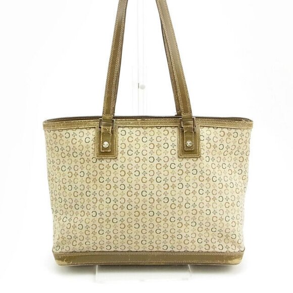 Celine Tote bag Green Beige Woman Authentic Used - Picture 1 of 12
